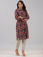 Juniper Women Multi Coloured Velvet Printed Kurta | Grocsy