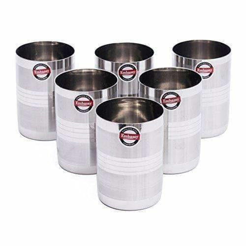 Stainless Steel XL-Big Glass -  Pack of 6 | Grocsy
