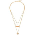 Gold-Toned Alloy Set Of 2 Multi Layer Designer Necklace - The Pari | Grocsy