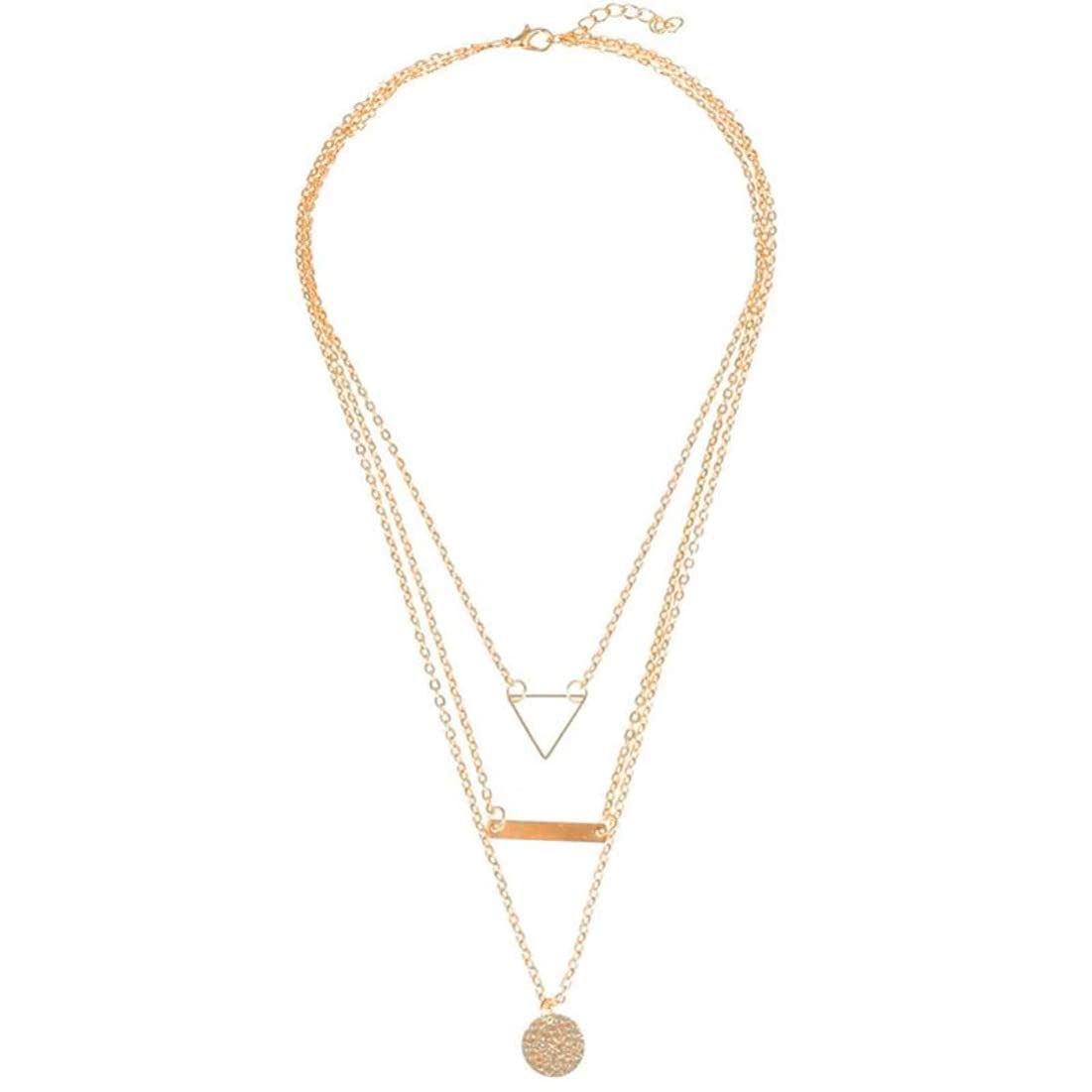 Gold-Toned Alloy Set Of 2 Multi Layer Designer Necklace - The Pari | Grocsy