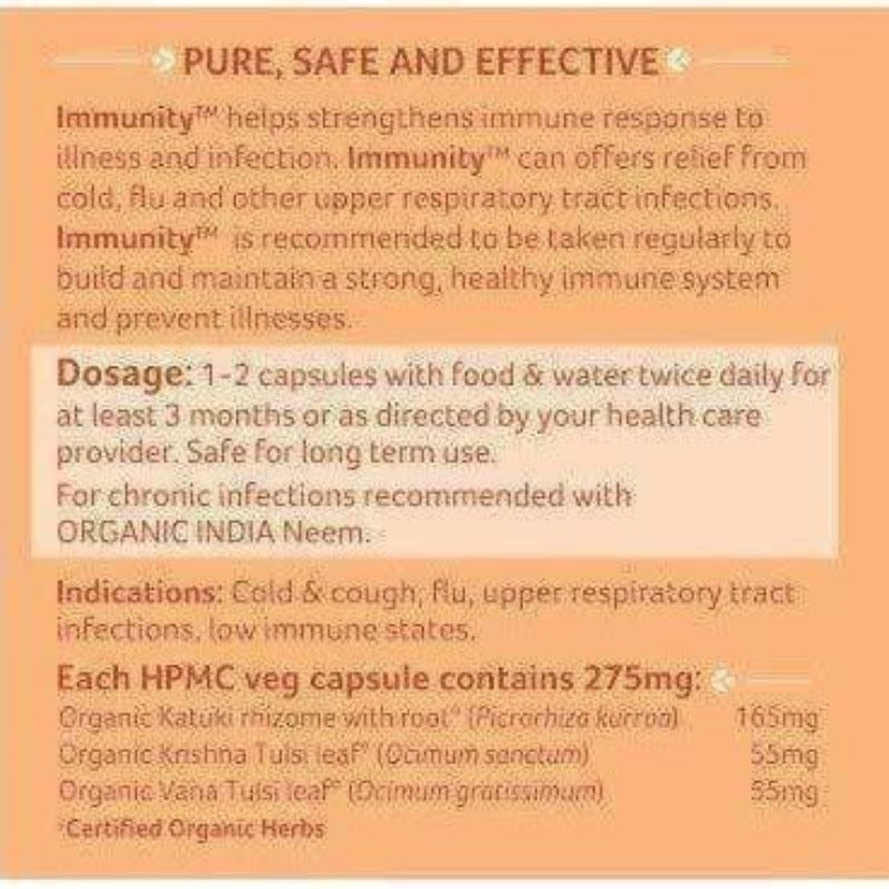 Organic India Immunity Capsules | Grocsy