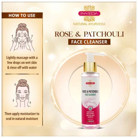 Inveda Soothing Rose and Patchouli Face Cleanser | Grocsy