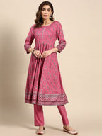 All About You Women Floral Printed Regular Kurta with Trouser | Grocsy