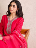 Indo Era Women Floral Yoke Design Regular Liva Kurta with Trousers & With Dupatta | Grocsy