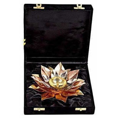 Copper Plated Lotus Design Diya | Grocsy