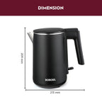 Borosil 1 L 1200W Stainless Steel Cool touch Electric Kettle | Grocsy