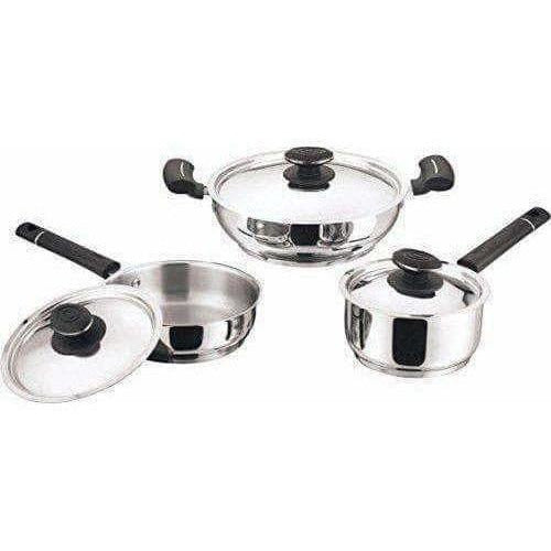 Cookware Stainless Steel - Set of 3 Pieces | Grocsy