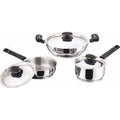 Cookware Stainless Steel - Set of 3 Pieces | Grocsy