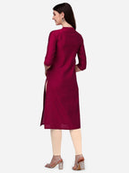 HERE&NOW Women Floral Embroidered Thread Work Floral Kurta | Grocsy