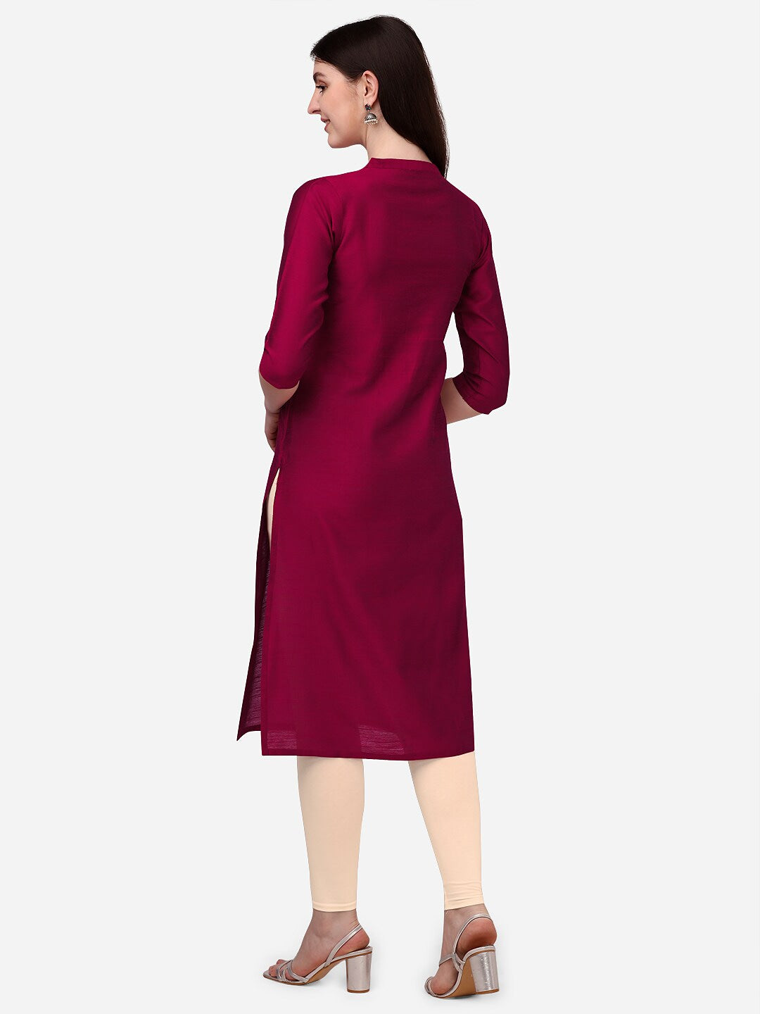HERE&NOW Women Floral Embroidered Thread Work Floral Kurta | Grocsy