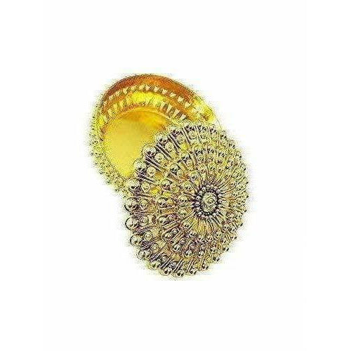Golden - Decorative Organza Potli Basket (Pack Of 6) | Grocsy