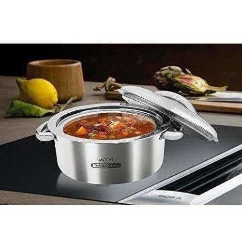 Stainless Steel Casserole, 1.5 Litres, Silver | Grocsy