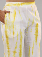 Juniper Women Lime Cotton Dobby Embroidered Kurta, Pants & Dupatta Set | Grocsy
