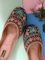 Desi Colour Women Indian Ethnic Footwear-Black Florence | Grocsy