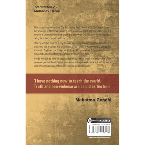 The Story of My Experiments With Truth by Mahatma Gandhi I Books on Non Violence and Truth I Inspirational Biographies I Indian History Freedom Movement I Premium Original Paperback Edition by Mahatma Gandhi | Grocsy