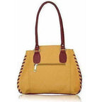 Women's Handbag (Beige And Maroon) | Grocsy