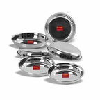 Stainless Steel Heavy Gauge Small Halwa Plates with Mirror finish -  Set of 6pc | Grocsy