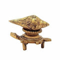 Brass Vishnu Shankh Conch Shell For Puja With Vastu/ Fengshui Tortoise For Home Decor | Grocsy