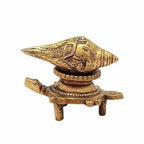 Brass Vishnu Shankh Conch Shell For Puja With Vastu/ Fengshui Tortoise For Home Decor | Grocsy