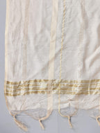 Juniper Women Beige Chanderi Embroidered Kurta, Pants & Dupatta Set | Grocsy