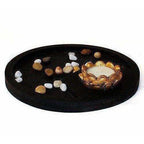 Multi - Color Handmade Buddha Showpiece and Stones On Wooden Tray | Grocsy