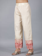 Juniper Women Beige Viscose Shantoon Printed Kurta, Pants & Dupatta Set | Grocsy