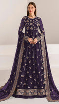 Anaita Purple Faux Georgette Sequins Embroidered Salwar Suit | Grocsy