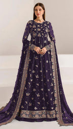 Anaita Purple Faux Georgette Sequins Embroidered Salwar Suit | Grocsy