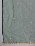 Juniper Women Bottlegreen Velvet Embroidered Kurta, Pants & Dupatta Set | Grocsy