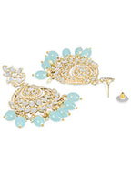 Gold-Polished Traditional Handcrafted Pearl Kundan Beaded Earrings for Women - Wahe Jewels - Swadesiicart
