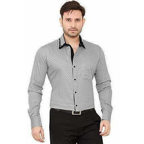 Men's Cotton Casual Polka Printed Shirt | Grocsy