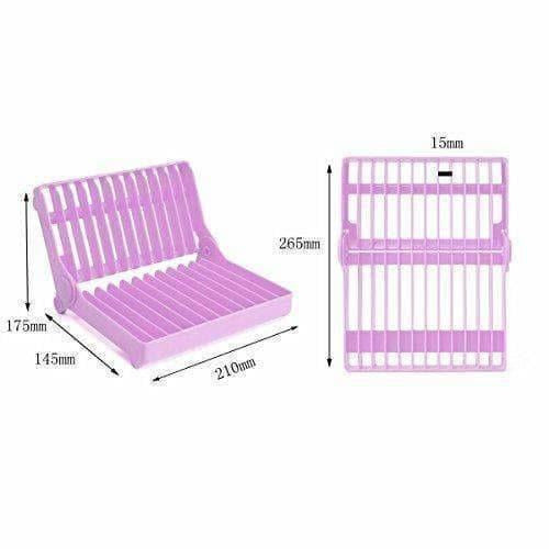 Folding Plastic Kitchen Dish Rack Stand Plate Holder for Bowls Plates - 2 Slots | Grocsy
