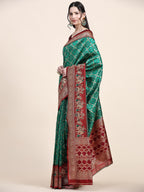 Vedant Vastram Patola Design KanchiPuram Silk Saree For Women - Green | Grocsy