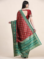 Vedant Vastram Patola Design KanchiPuram Silk Saree For Women - Maroon | Grocsy
