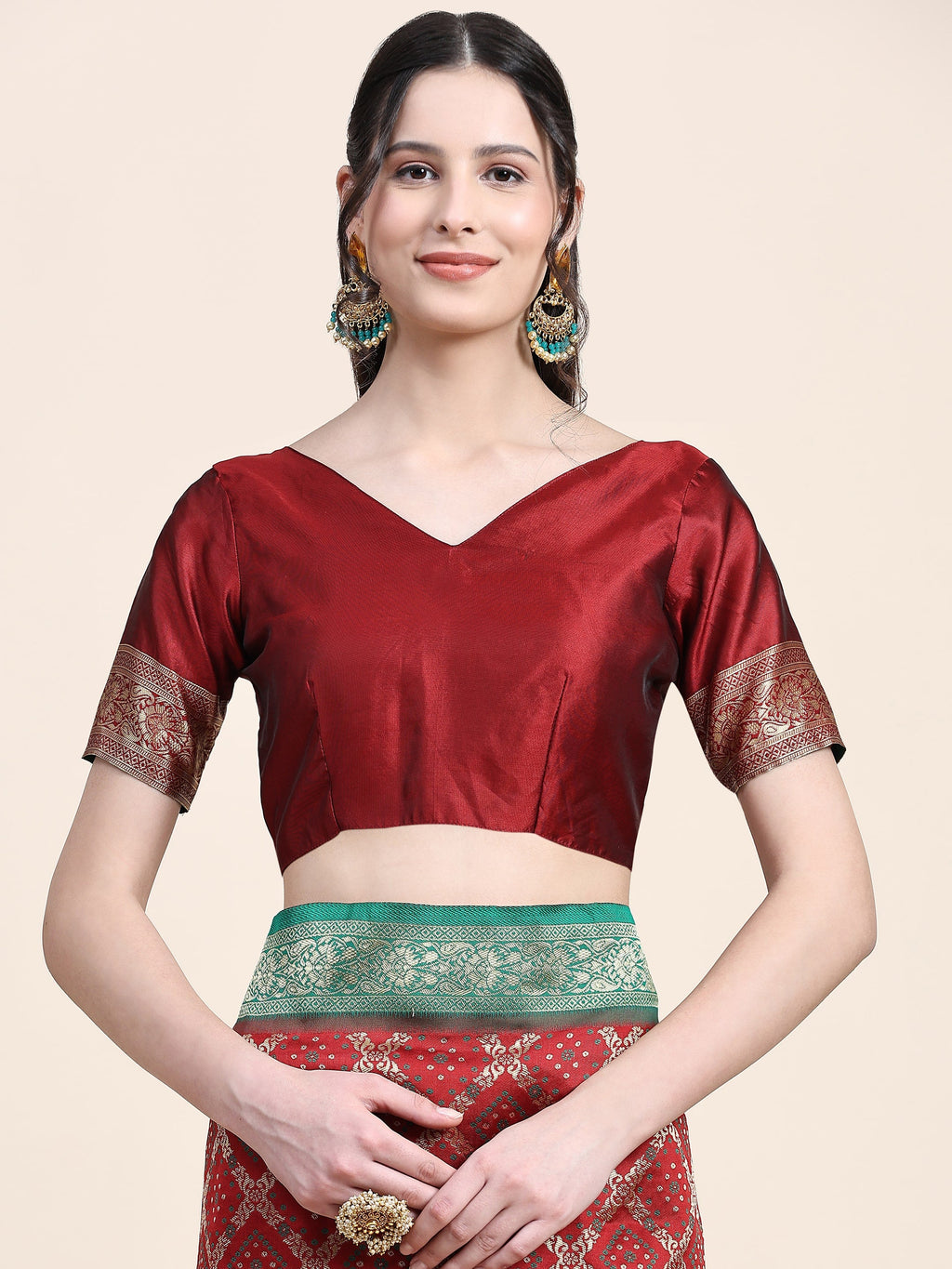 Vedant Vastram Patola Design KanchiPuram Silk Saree For Women - Maroon | Grocsy