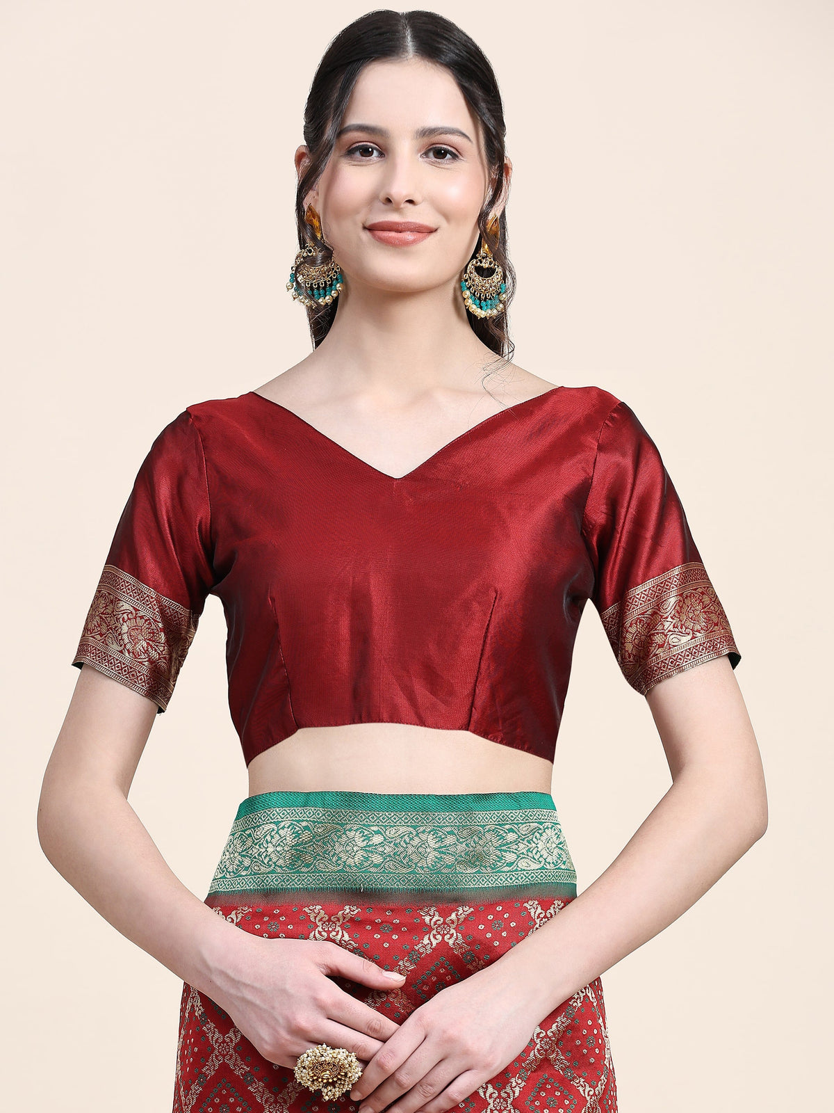 Vedant Vastram Patola Design KanchiPuram Silk Saree For Women - Maroon | Grocsy
