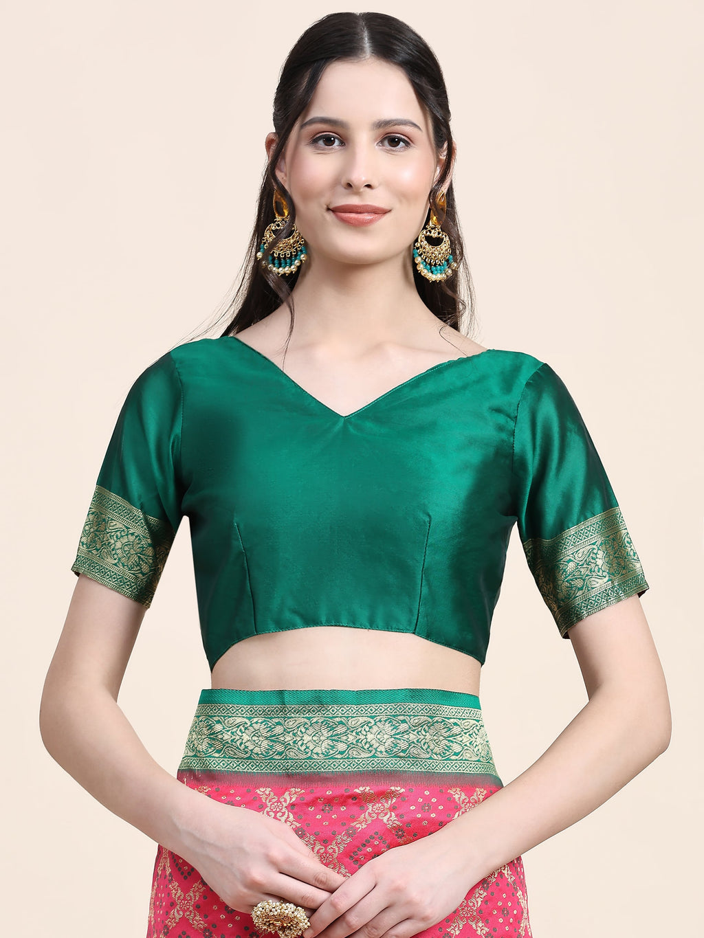 Vedant Vastram Patola Design KanchiPuram Silk Saree For Women - Rani Pink | Grocsy