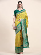 Vedant Vastram Patola Design KanchiPuram Silk Saree For Women - Yellow | Grocsy