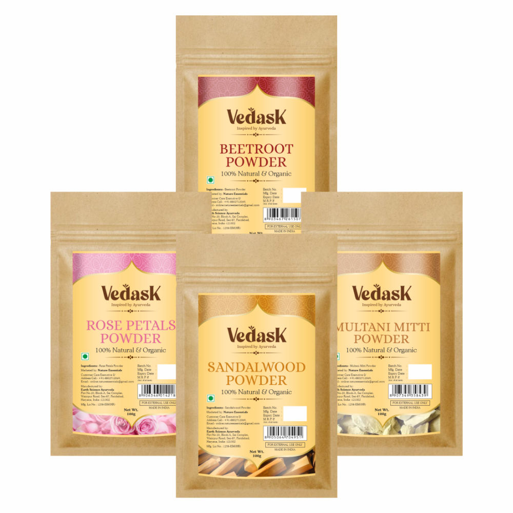 Vedask Organic Face Pack Powder Mask-Combo | Grocsy