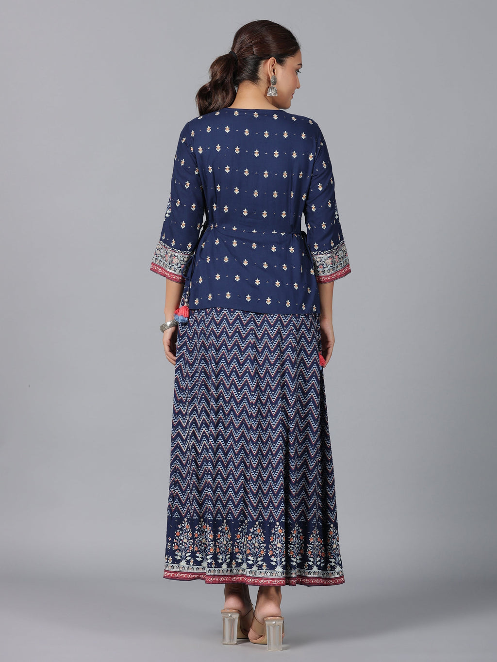 Juniper Women Indigo Shantoon Printed Maxi Dress | Grocsy