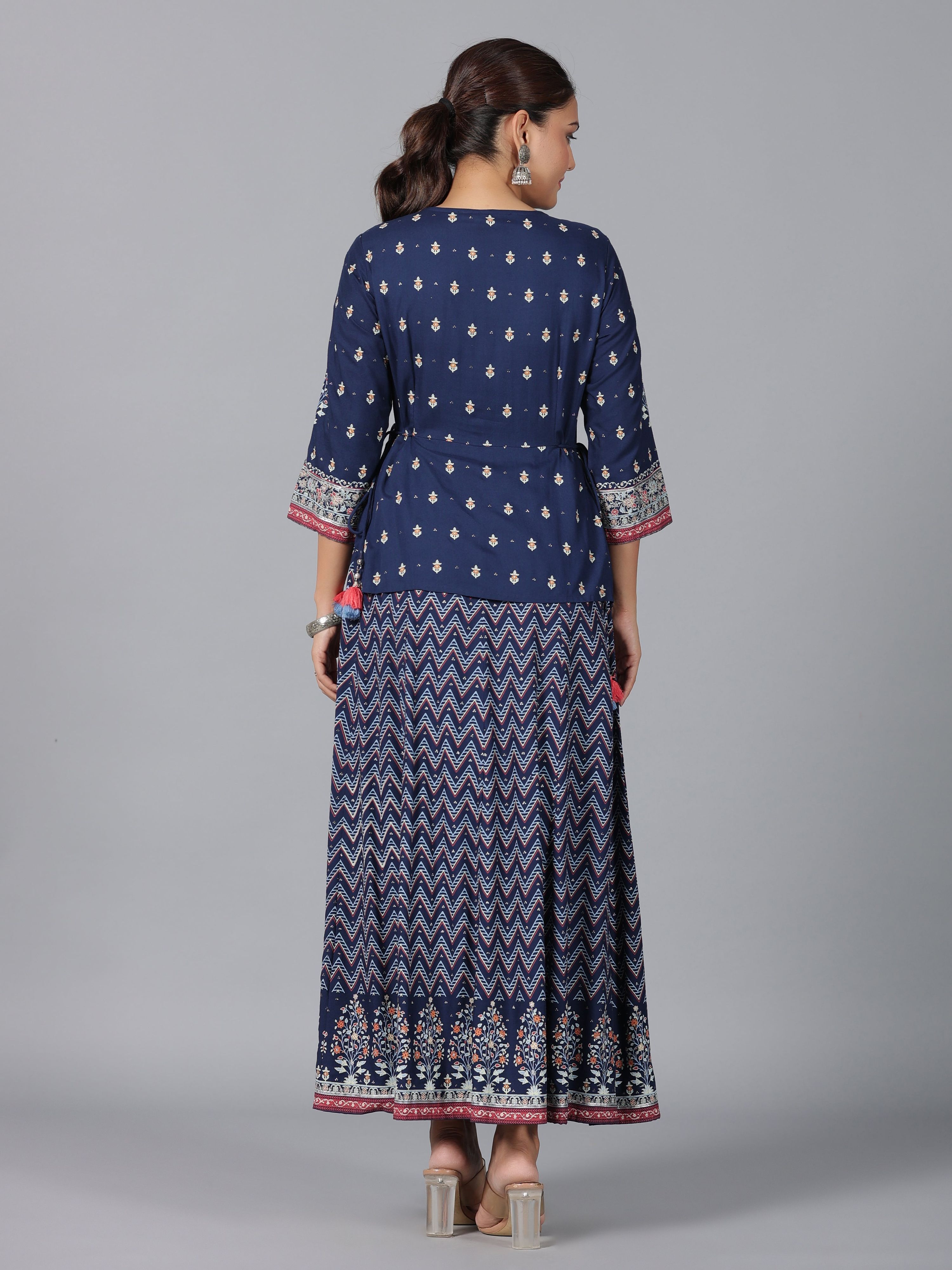 Juniper Women Indigo Shantoon Printed Maxi Dress | Grocsy