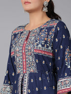 Juniper Women Indigo Shantoon Printed Maxi Dress | Grocsy