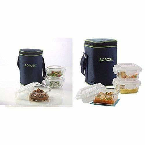 Microwavable Containers with Lunch Bag, 400ml, Set of 3 | Grocsy