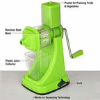 Green Color - Plastic Fruit and Vegetable Juicer Combo Set, 9-Pieces | Grocsy