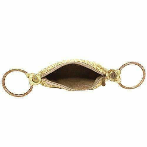Ethnic Clutch Silk Potli Batwa Pouch Bag with Metal Bead work | Grocsy