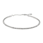 Silver-Toned Alloy Rhinestones Studded Choker - The Pari | Grocsy