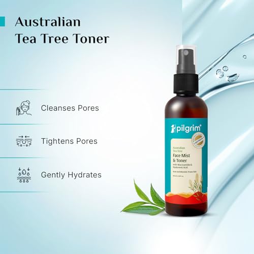Pilgrim Tea Tree & 2% Niacinamide Face Toner For Oily Skin, Acne & Blemish Prone Skin, Pore Cleansing & Glowing Skin | Grocsy