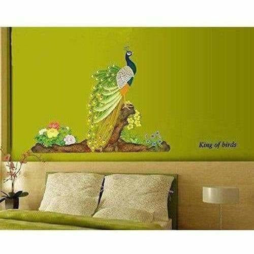 Multicolor - Decals Design Peacock Bird Wall Sticker | Grocsy