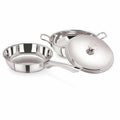 Stainless Steel Sandwich Base Cookware , Fry Pan with  Lid - Set of 2 | Grocsy