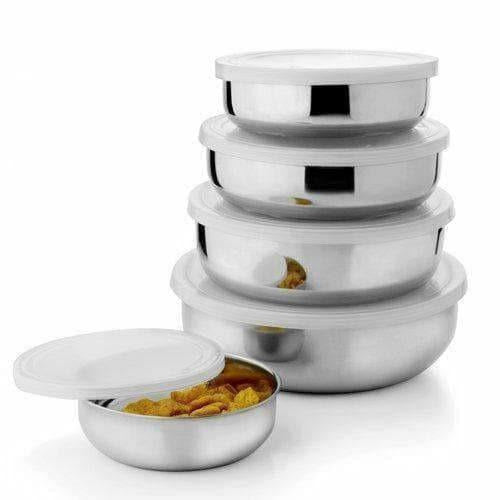 Stainless Steel Air Tight Lid Bowl Set Of 5 | Grocsy
